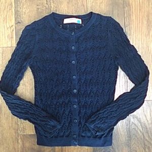 Anthropologie Sparrow Navy Blue Knit Sweater